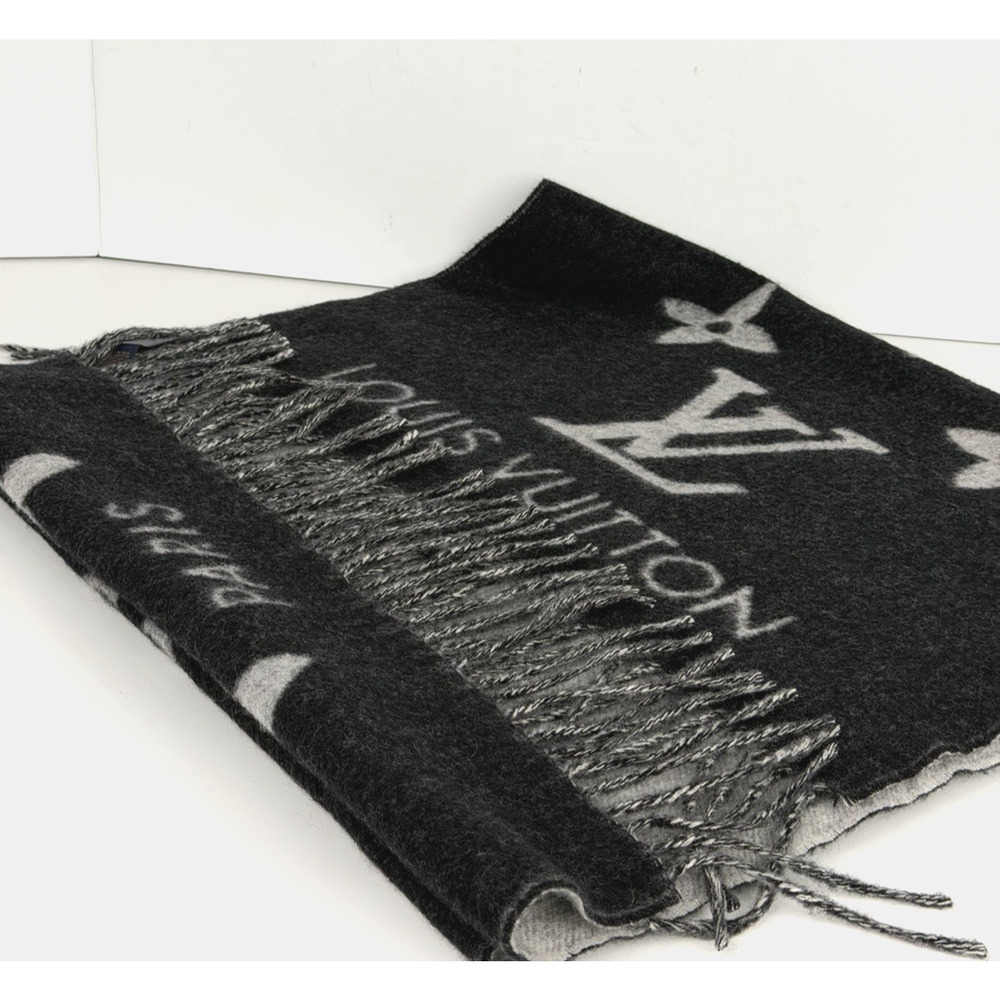Louis Vuitton Reykjavik Scarf 100% Cashmere in Black and Grey - Picture 10 of 10